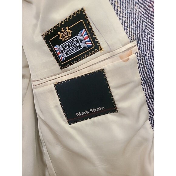 Mark Shale Harris Tweed 100% Wool 2 Button Blazer Sport Coat Jacket Vintage 38S - Picture 5 of 10